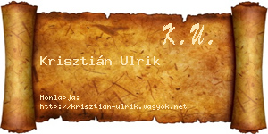 Krisztián Ulrik névjegykártya